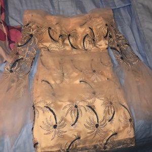 A Champaign pick sequence cocktail dress